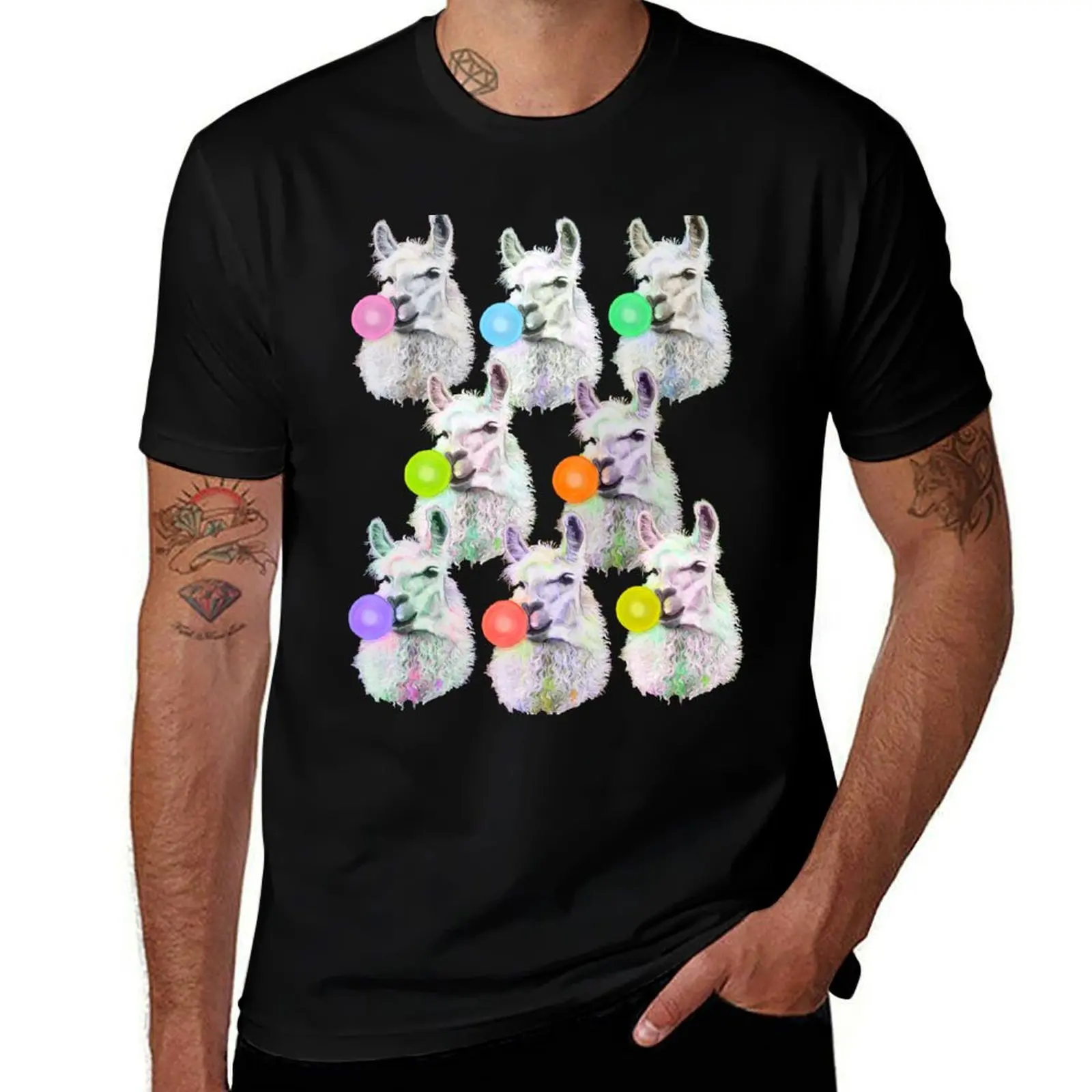 Llama Slumber Party T-Shirt Fashion Pattern Printed Tee Shirt T-Shirt