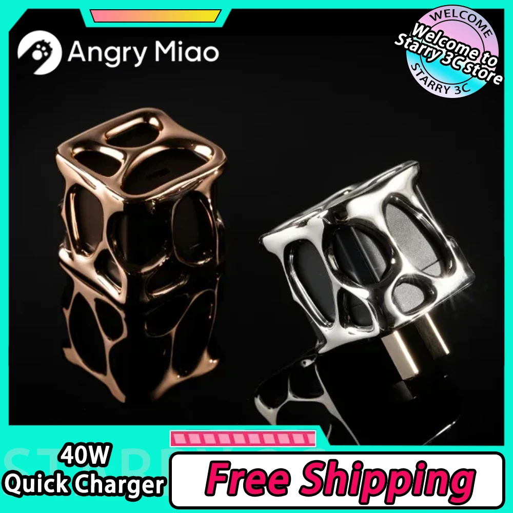 

Angrymiao Emptiness 40W Quick Charger Mini Hollow Out Heat Dissipation Volume Fast Charging Portable For iphone Android iPad