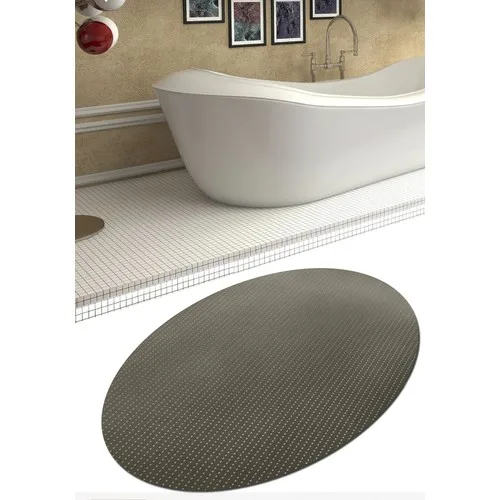 Ardizayn Sanisa Drop Beige 80x100 cm. Anti-Slip, Not Peel Leather Base Oval Bath Mat