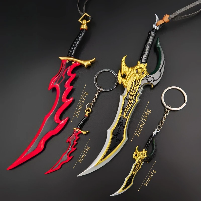 22cm/8.66in Solo Leveling Anime Peripheral Knight Killer Poison Fang Metal Model Pendant Weapon Ornament Collection Desktop Gift