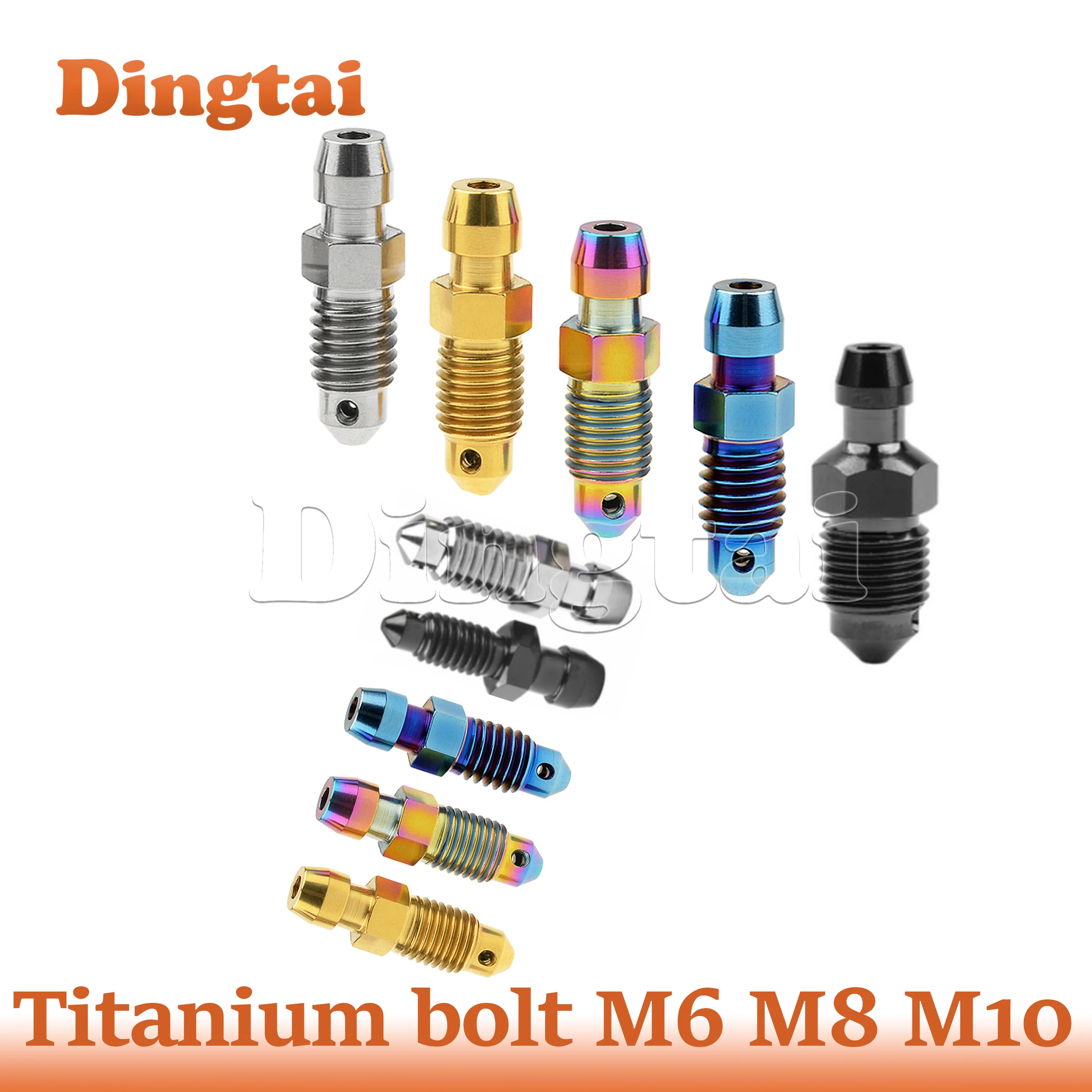 

Dingtai Titanium Bolt Bleed NippleM6/ M8/M10x1.0/1.25mm Pitch for Motorcycle Calipers Oil Drain Deflation Screws
