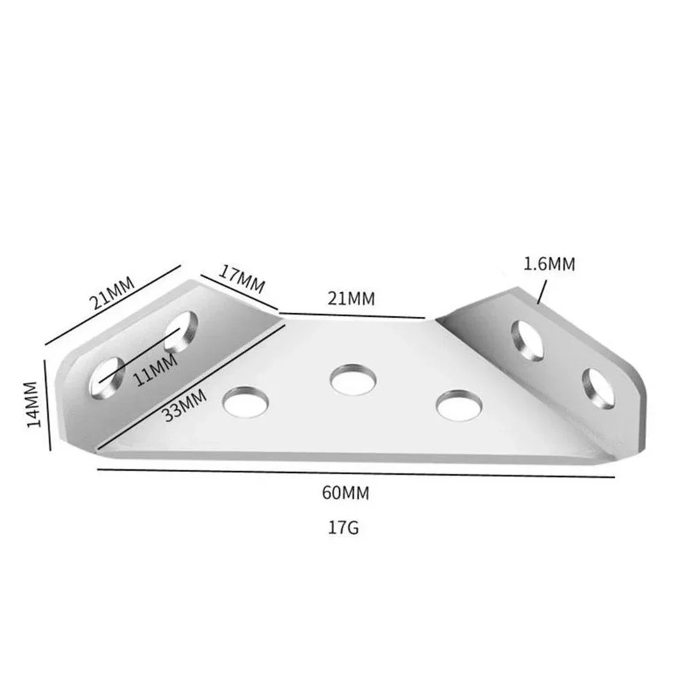 10pcs Universal Furniture Angle Corner Connector Stainless Steel Support Bracket Thickened Corner Code Right Angle Fixator