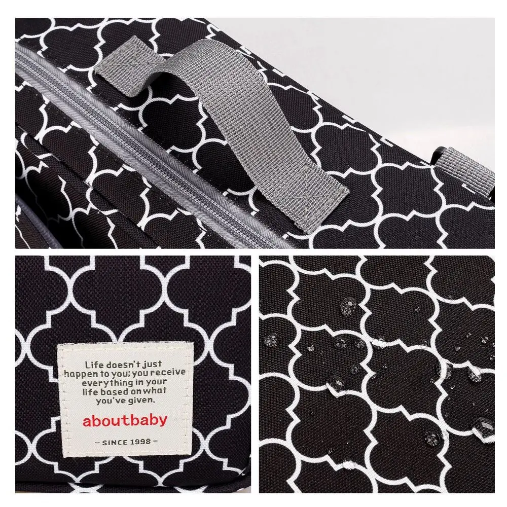 

Polyester Stroller Bag Multiple Pockets Waterproof Outing Travel Mummy Bag Large-Capacity Portable Diaper Bottle Storage Bag