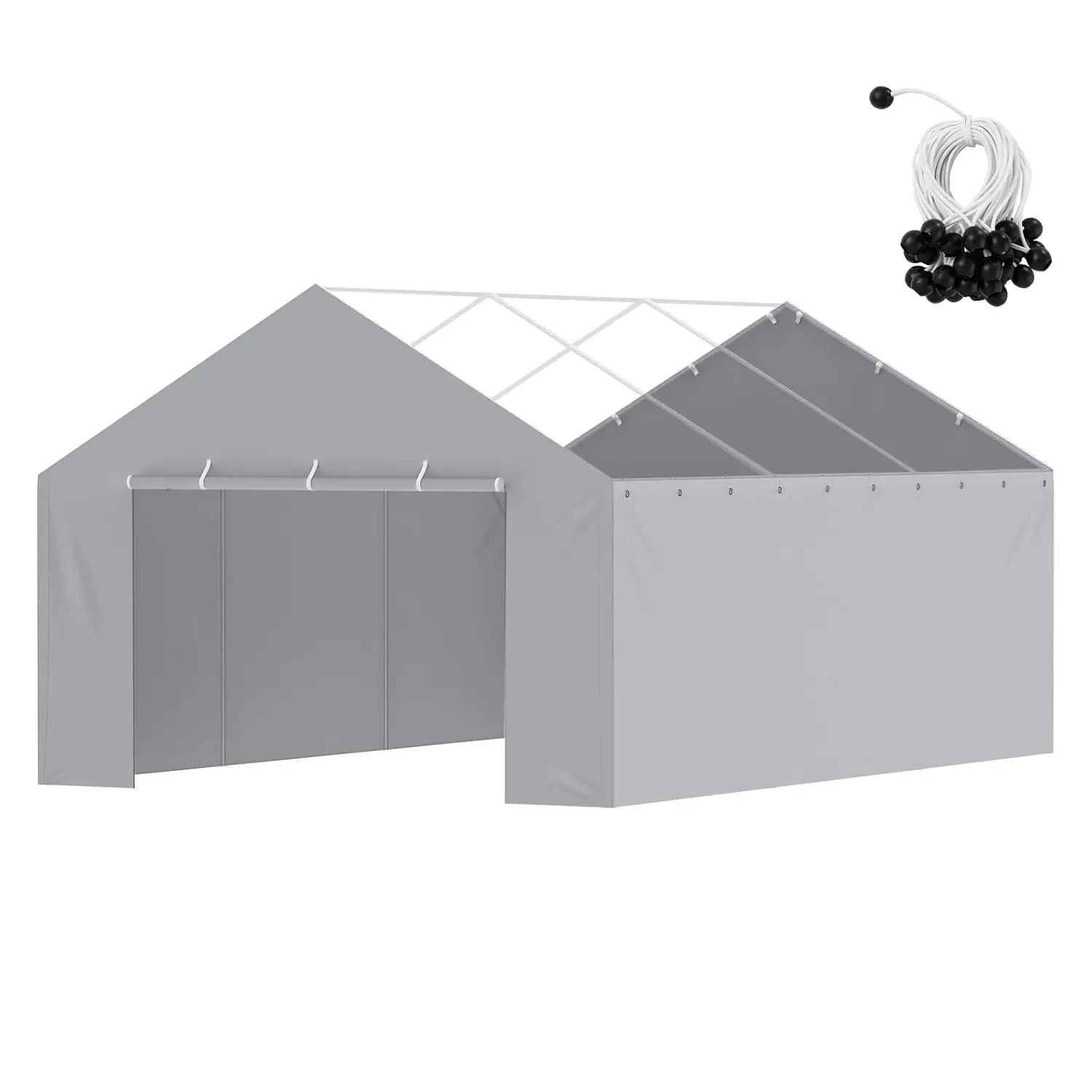 13x20ft Carport Canopy Cover Side Wall Heavy-Duty Waterproof UV Protected Easy Install Bungees Top Frame Excluded, Customized