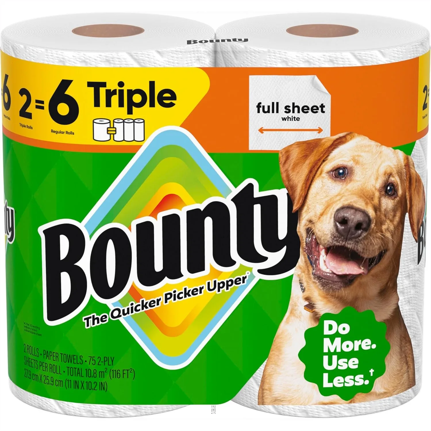 

Paper Towels, Full Sheet, 2 Triple Rolls = 6 Regular Rolls, Ultra Absorbent for Quick Spill Cleanup