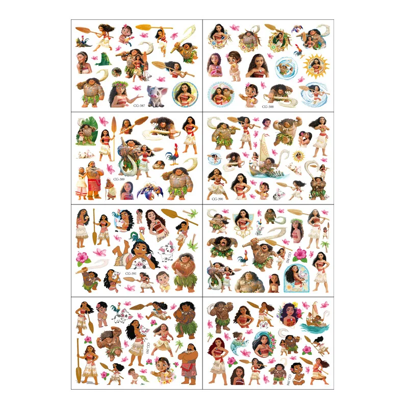 Moana tatuagem adesivos à prova dwaterproof água bonito adesivo anime festa de aniversário suprimentos decoração para crianças recompensa brinquedo presente natal