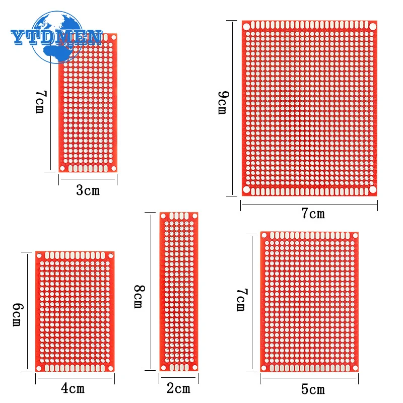 1/5/10pcs Double Sided PCB Board DIY Universal Circuit Boards Red 2x8cm 3x7cm 4x6cm 5x7cm 7x9cm Prototype Board Free Shipping