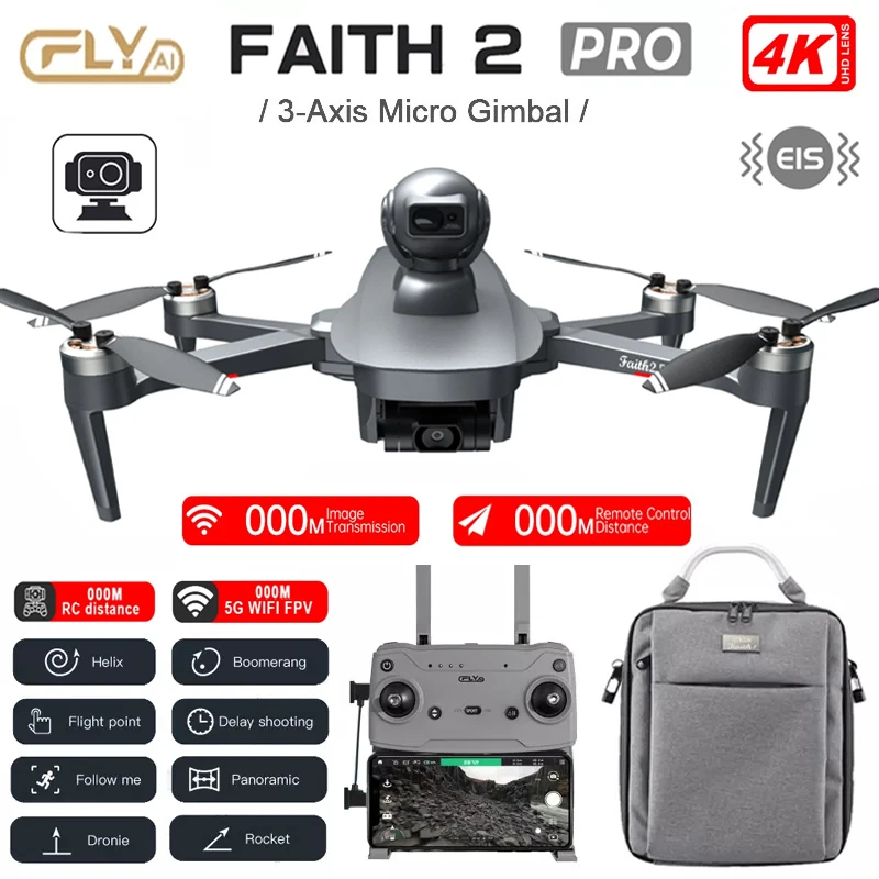 

C-FLY Faith2 Pro Drone 4K Профессиональный 3-осевой микро Gimbal 5G Wi-Fi GPS Дрон с HD-камерой FPV Бесщеточный Складной RC Квадрокоптер