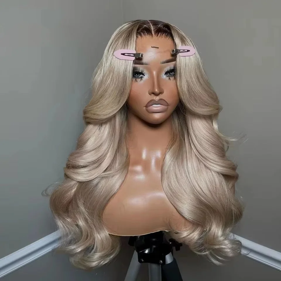 13x6 Honig Blonde Körper Welle Echthaar Perücken Transparent 13x4 Spitze Frontal Perücke Ombre Hellblond 5x5 Spitze Verschluss Perücke Vor Zupfen