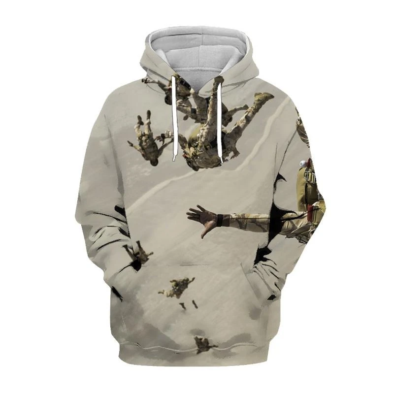 Extreme Skydiving Sports Hoodie Men's Clothing Long Sleeve Pullover Sweatshirt Outdoor Casual Style Daily Streetwear Hoodies