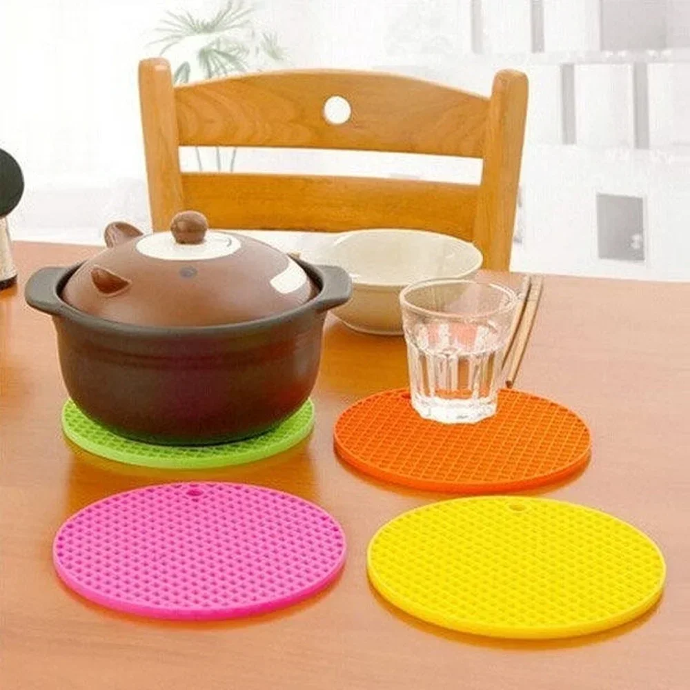 Cowijk-Polymères de table ronds en silicone, degré de chaleur, bol non ald, casserole, napperons durables, gadgets de cuisine de table