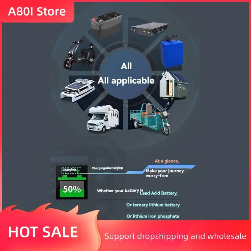 

A80I Wi-Fi Кулоновый измеритель мощности Вольт-амперметр для литиевых и свинцово-кислотных батарей Индикатор емкости батареи RV и монитор KM160F