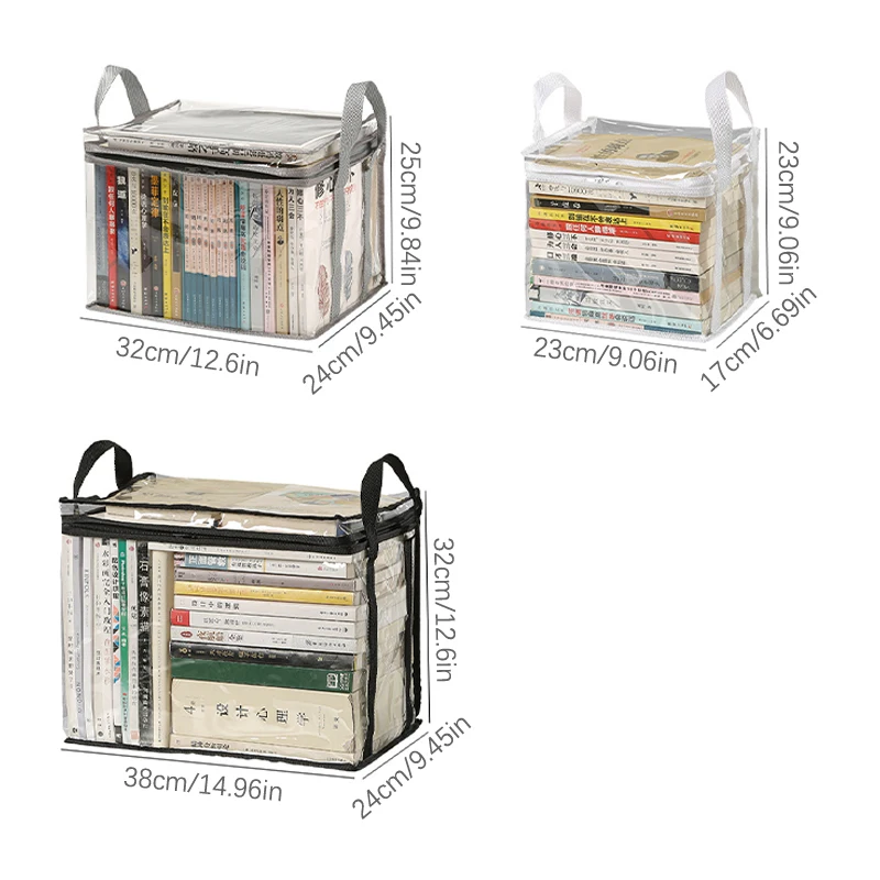 Foldable Book Box Student Dormitory Classroom Book Organizer Transparent Waterproof Household Book Organizing Storage Box