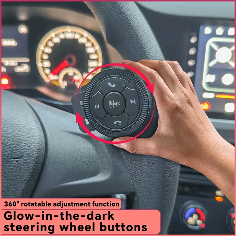 【ALAT RUMAH!】Lampu Latar Radio Mobil Tombol Roda Kemudi Remote Control 7 Tombol Nirkabel untuk Aksesori Multimedia DVD GPS Android