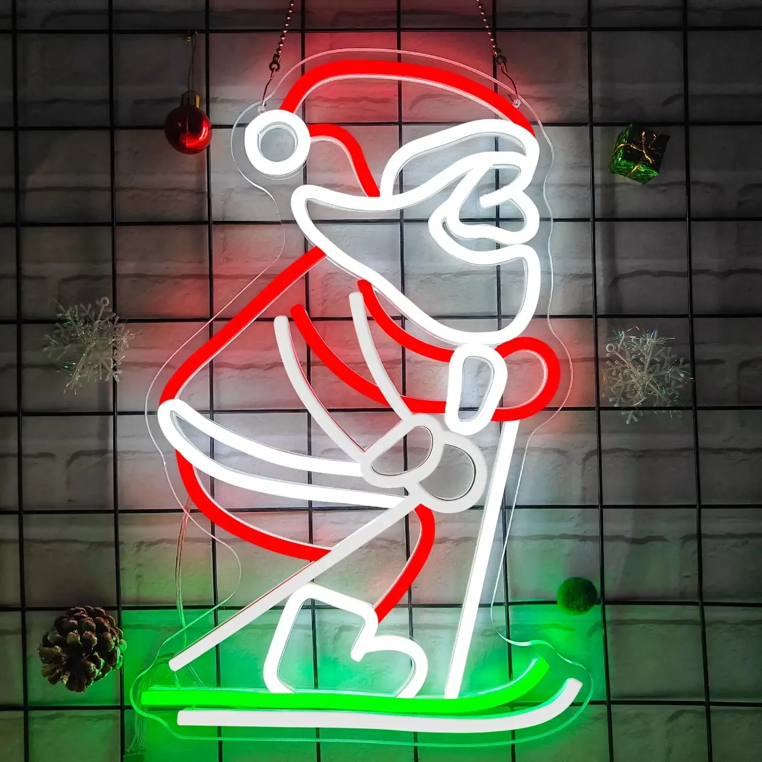 سانتا كلوز النيون LED ضوء النيون تسجيل لشرب بار رجل الكهف غرفة نوم فندق متجر غرفة الألعاب ديكور جدران الحفلات USB بالطاقة #6