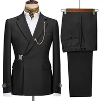 Men's Suits Blazer Pants for Men 2024 Jacket Italian Design Notched Lapel Party Wedding Slim Fit Costume Homme 2 Piece Clothing 2