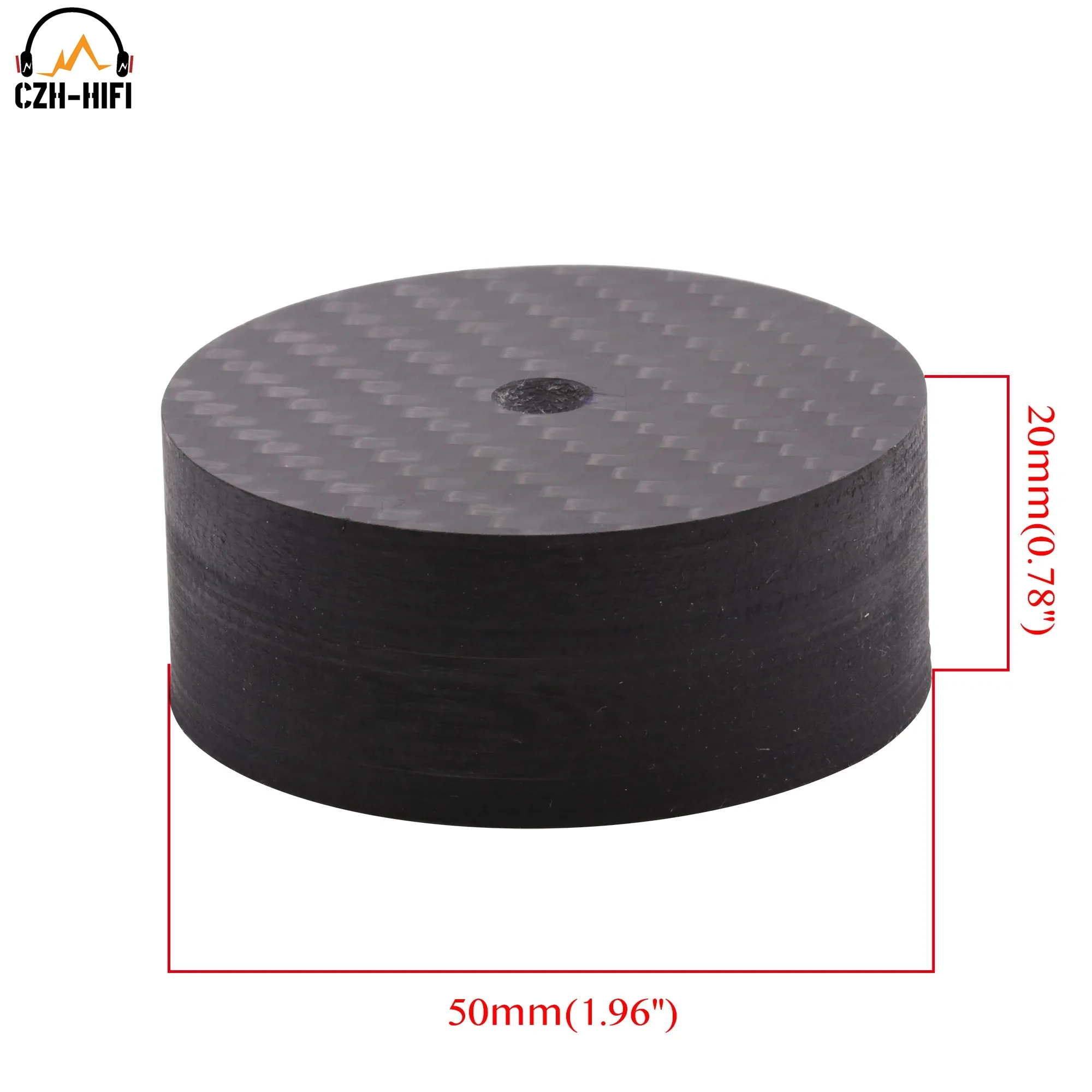 1pc Schwarz Feste Carbon Faser Verstärker Lautsprecher Isolation Spike Pad Boden Basis DISC Matte Für Hifi Plattenspieler DAC CD-Player radio – Detail 4