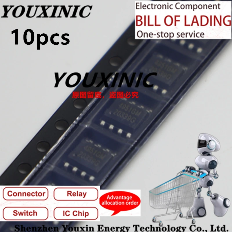 YOUXINIC  100% New Imported Original  AP4951GM  4951GM  SOP-8  Dual P-Channel MOSFET