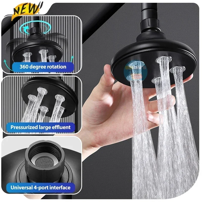 Mini cabezal de ducha de lluvia de alta presión, accesorios de baño de ahorro de agua, flujo de agua mágico