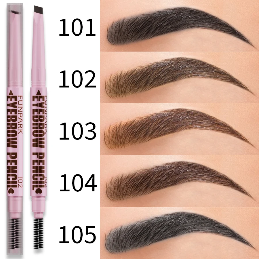 Crayon à sourcils professionnel 2 en 1, maquillage pour les yeux pour femmes, 5 couleurs, brosse à sourcils longue durée, stylo à sourcils, cosmétique Gif