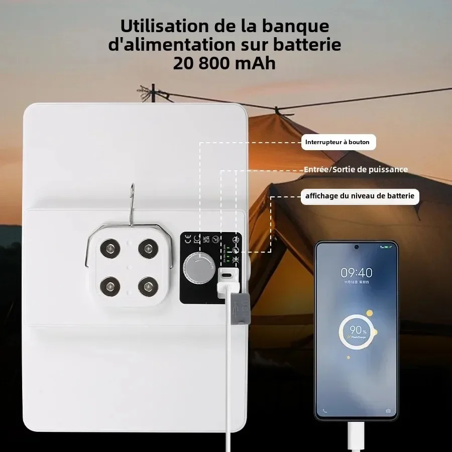 LED Camping Tent Light Rechargeable Searchlight High Power Outdoor Emergency Lighting Waterproof Portable Hanging Night Lamps