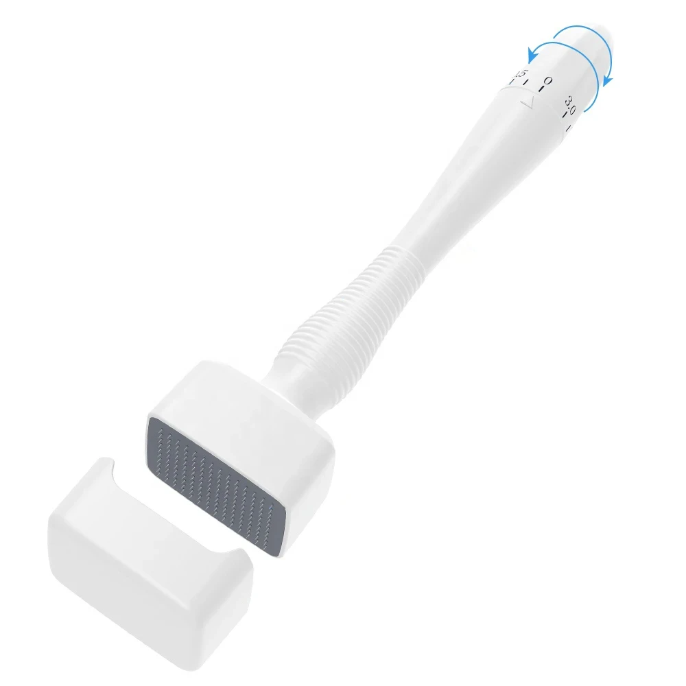 

Микронидлинг-массажер Derma Stamp 140A с регулируемыми титановыми иглами (140 шт.) для ухода за кожей, бородой, кожей головы и волосами.