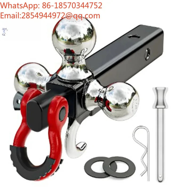 360 Degree Rotating Trailer Hitch Ball Mount Triple Ball Trailer Drawbar Shackle RV Modification Parts