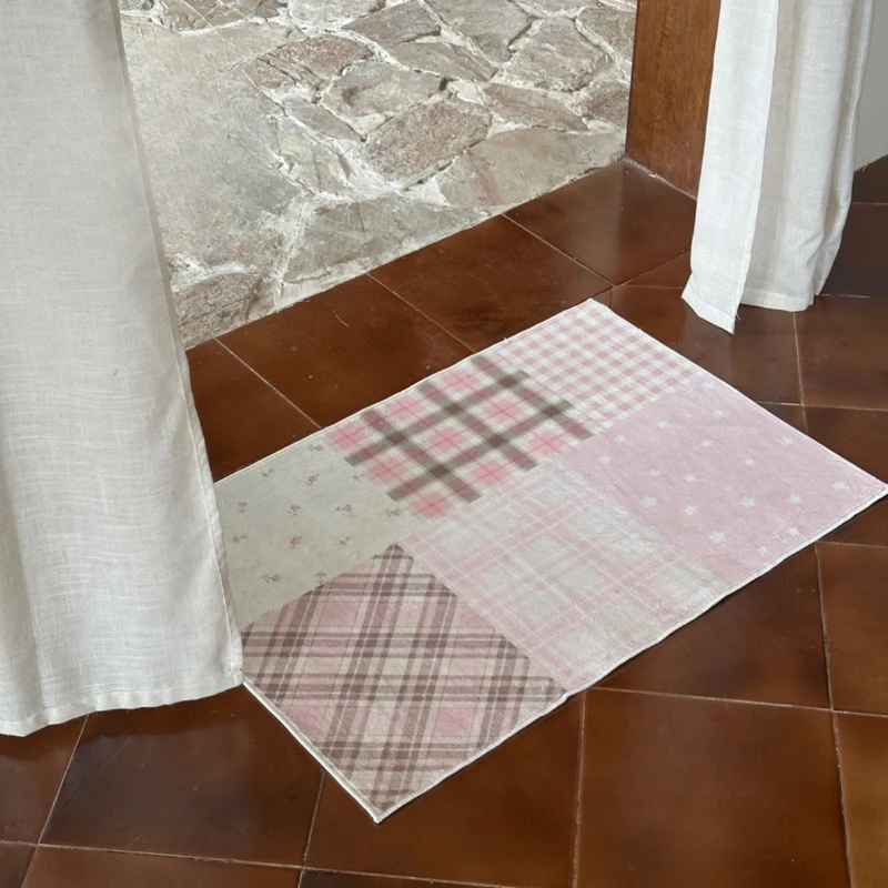 

Simple Plaid Pattern Cute Soft Carpet Living Room Floor MatLarge Rugs for Bedroom Decor Home Sofa Anti Slip Nursey Doormats