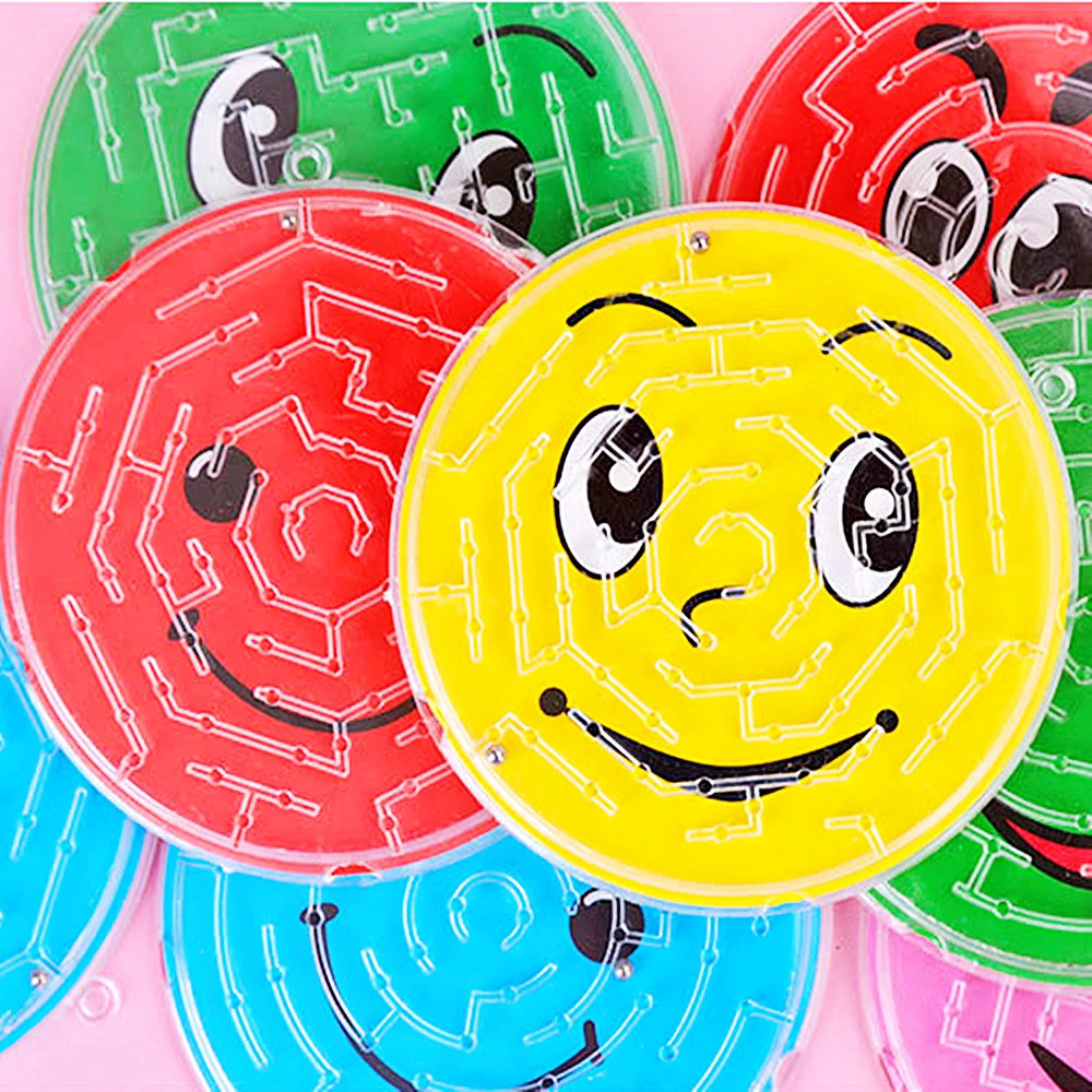 5Pcs Round Smiling Face Beads Maze Toy Boys And Girls Birthday Party Baby Gift Giving Gifts Pinata Filler Christmas Prizes maze