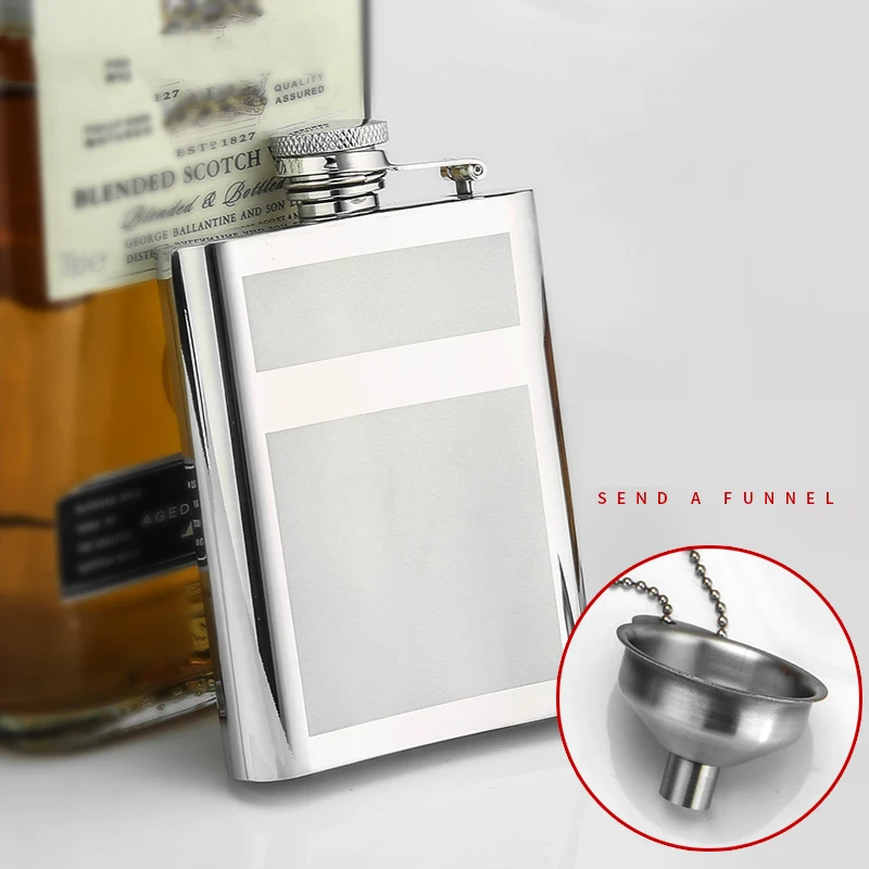 4Oz/100ML Stainless Steel Mini Hip Flask with Funnel Pocket Hip Flask For Men Outdoor Portable Wine Bottle Whiskey Pot Screw Cap