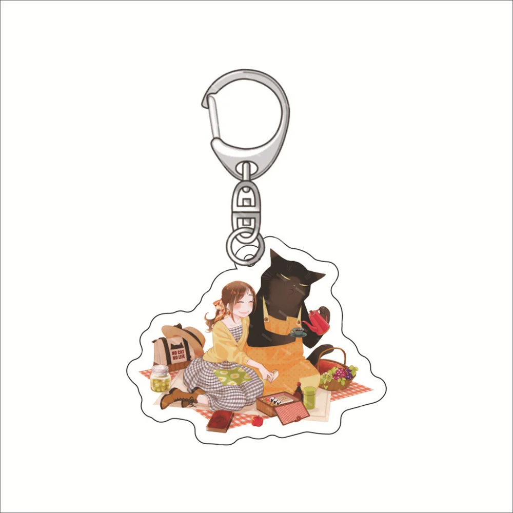 HOT Cute Anime Dekiru Neko Wa Kyou Mo Yuuutsu Acrylic Stand Fukuzawa Saku Keychain The Masterful Cat Is Depressed Again Today