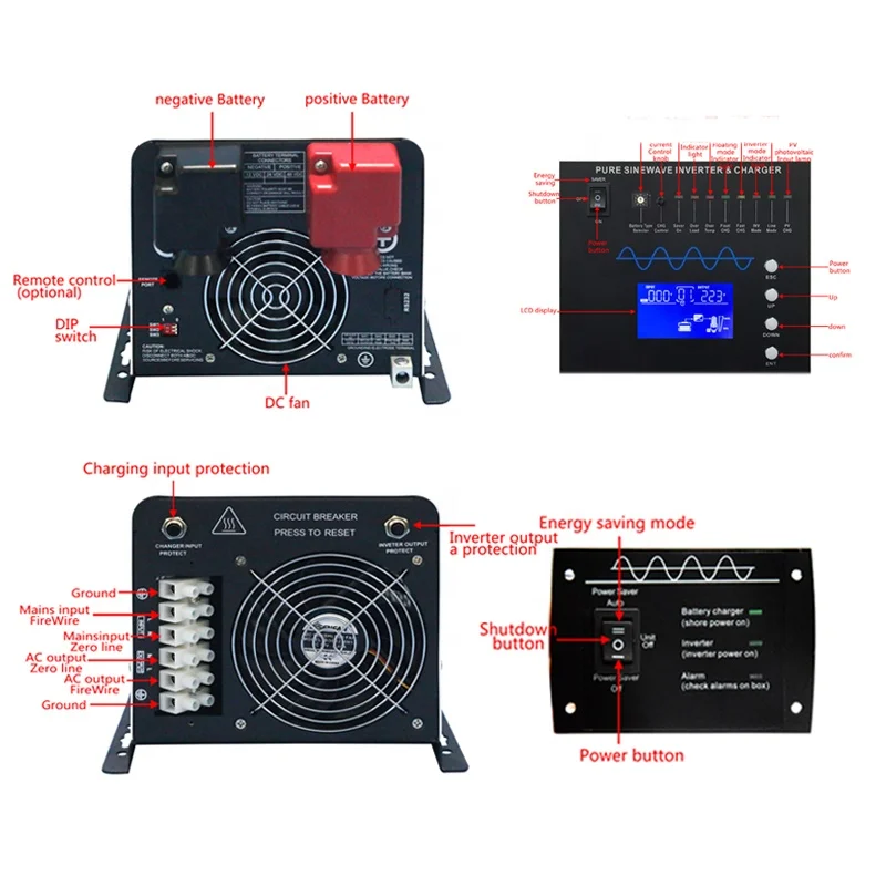 2022 High quality 3000W Battery Inverters 24V 48V Low Frequency Converters off Grid Solar System Power  Invert