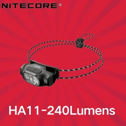 NITECORE HA11 Ultar Lekka latarka czołowa z podwójną wiązką AA 240 lumenów IP66 Wodoodporny reflektor