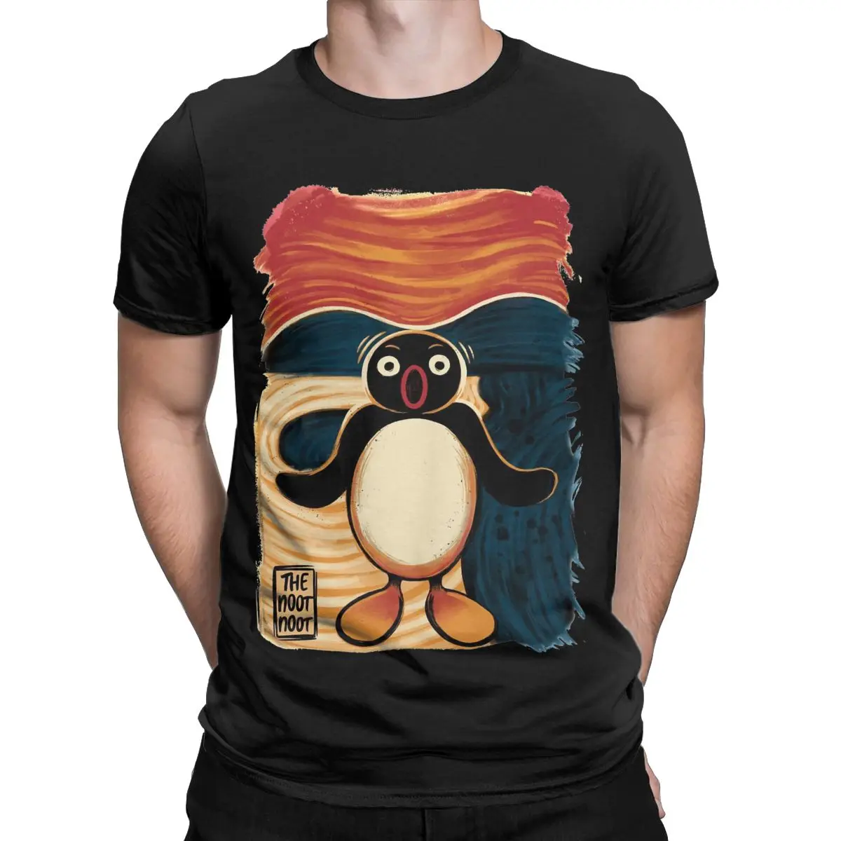 Noot Noot Scream Pingu T Shirt Men\'s 100% Cotton Funny T-Shirts Crewneck Tee Shirt Short Sleeve Tops Plus Size