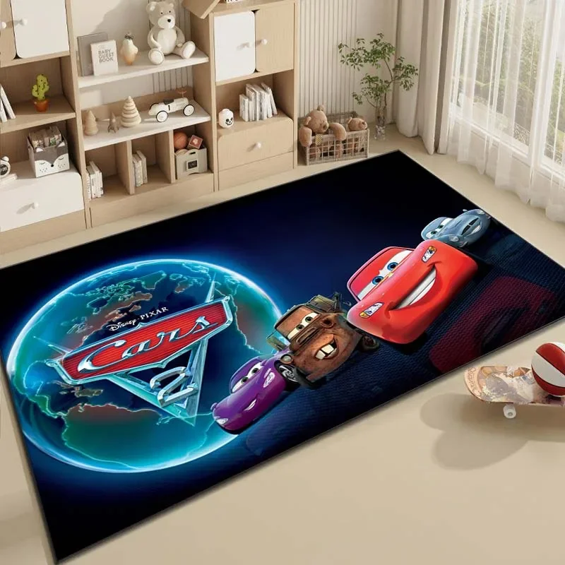 Disney Pixar Movie Cars Lightning Mcqueen Pattern Living Room Bedroom Carpet Bedside Floor Mat Kid Room Baby Play Mat Home Decor