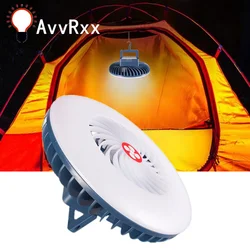 Ventilador de luces de Camping, linterna LED recargable por USB con gancho magnético, luz de trabajo, lámpara de reparación impermeable, luz de relleno, Banco de energía