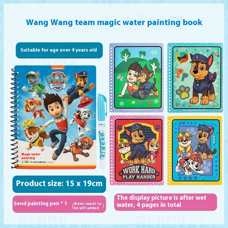 Paw Patrol Magical Water Drawing Book Repeatedly Graffiti Water Baby Drawing Coloring Book Kindergarten Picture Book Kids Gifts