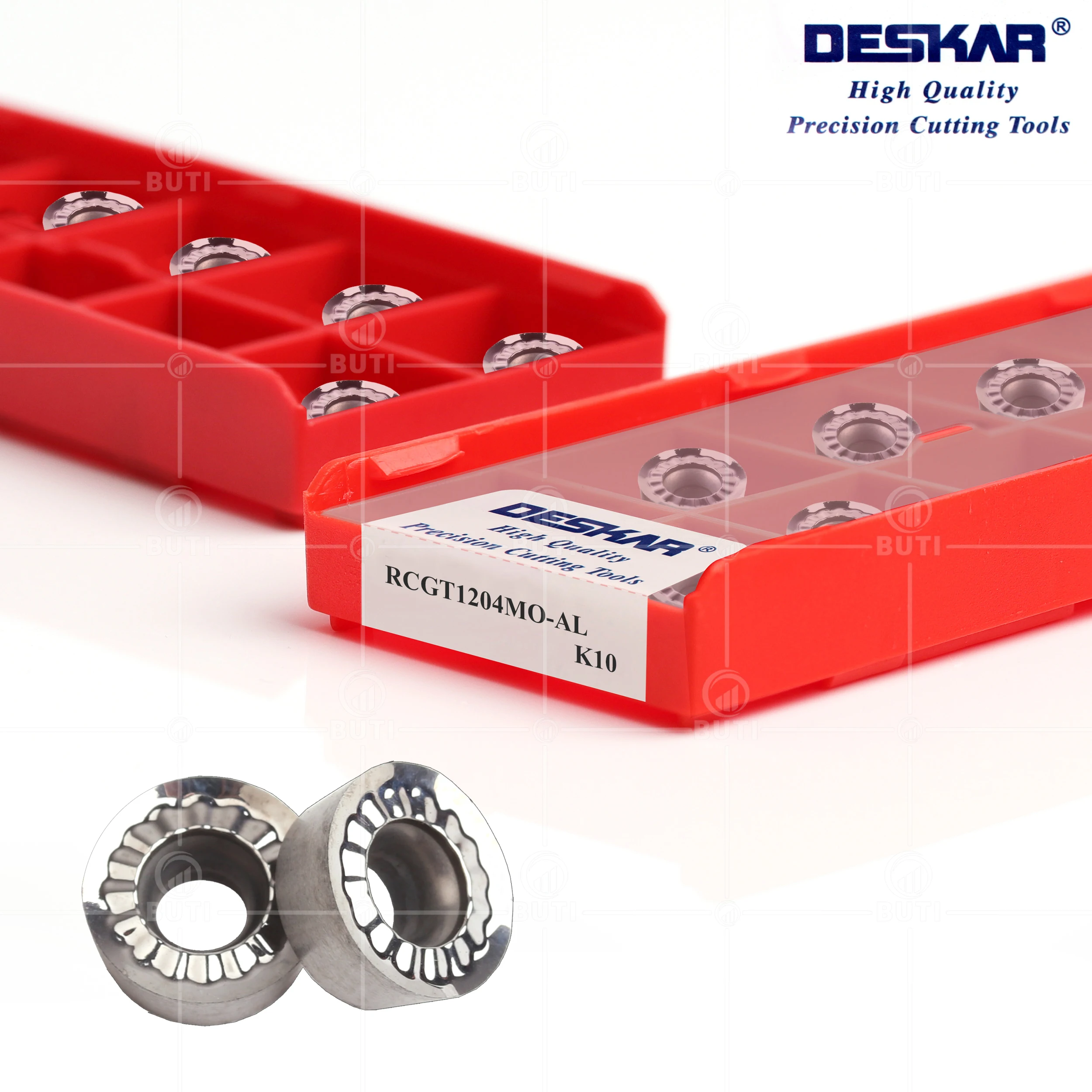 Imagem -02 - Deskar 100 Original Rcgt1204mo-al K10 Cnc Torno Cortador de Corte de Carboneto Inserir Ferramenta Parte Ferramenta de Torneamento Lâmina de Fresagem para Alumínio