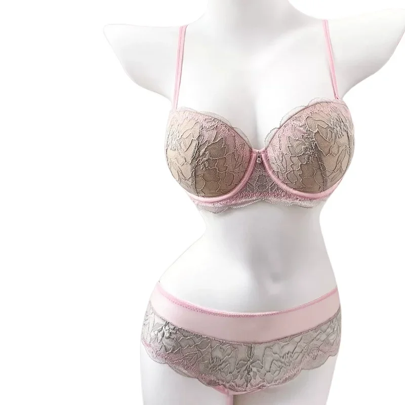 Chic Purple Lace Minimizer Bra Soft Support Anti Sagging for Full Figure Big Bust Look Smaller Sexy Bra Panty Set New BANERDANNI