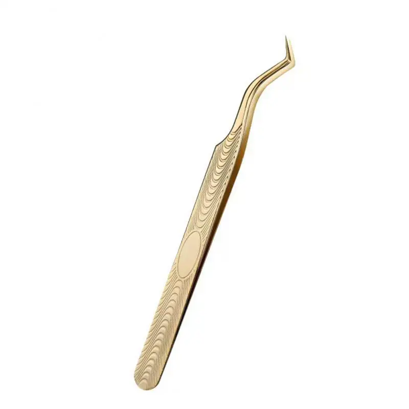 Precision Volume Eyelash Tweezers Professional Stainless Steel Eyelash Extension Clip Individual Curved Strip Lash Tools