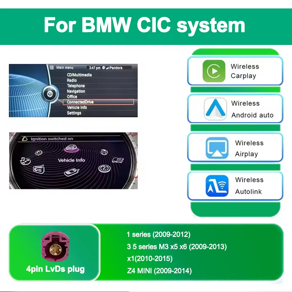 Wireless CarPlay Android Auto For BMW NBT CIC System 1 2 3 4 5 7