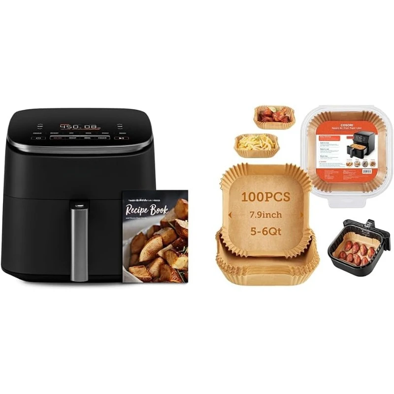 

Air Fryer TurboBlaze 6.0-Quart Compact Airfryer that Roast & Air Fryer Liners