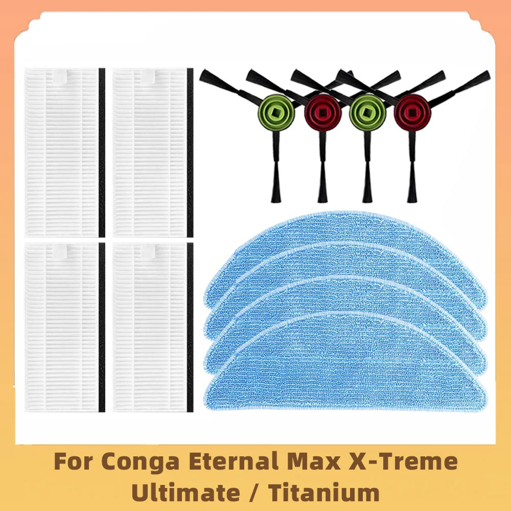 Fit For Cecotec Conga Eternal Pet X-Treme / Ultimate / Titanium / Max Vital Robot Vacuum Main Side Brush Filter Mop Cloths Parts