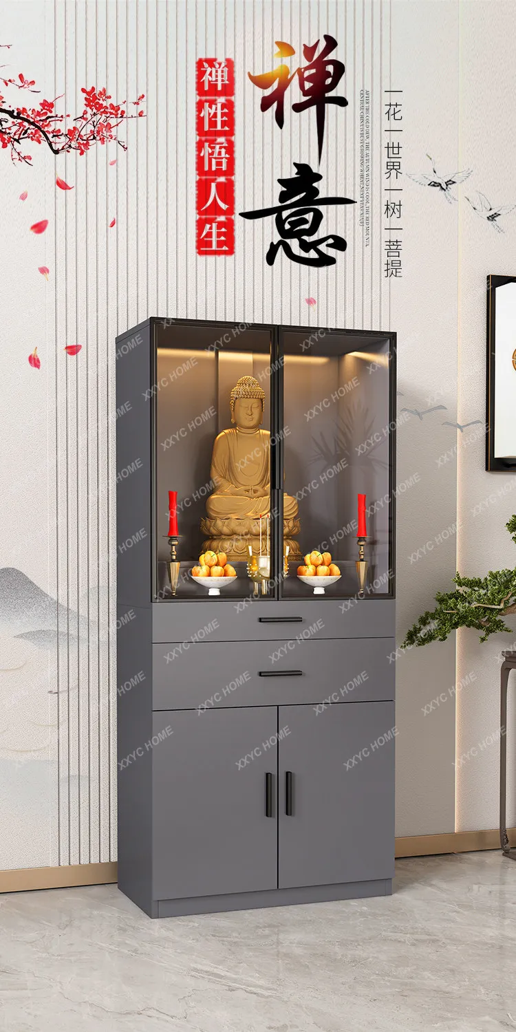 Solid wood Buddhist niche stand cabinet serving table Buddhist platform God of Wealth serving table Household incense table