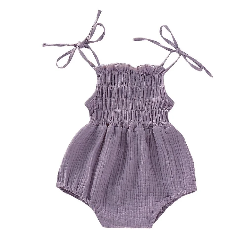 Newborn Girls Bodysuit Purple Jumpsuit Outfits Summer Sleeveless Babies Clothes