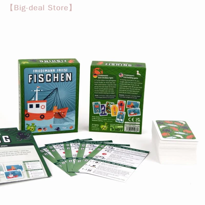 

【M】Fishing Frenzy Card Game, Fun Board Game for 3-5 Players, Perfect for 40-60 Min Family Gatherings & Group Parties