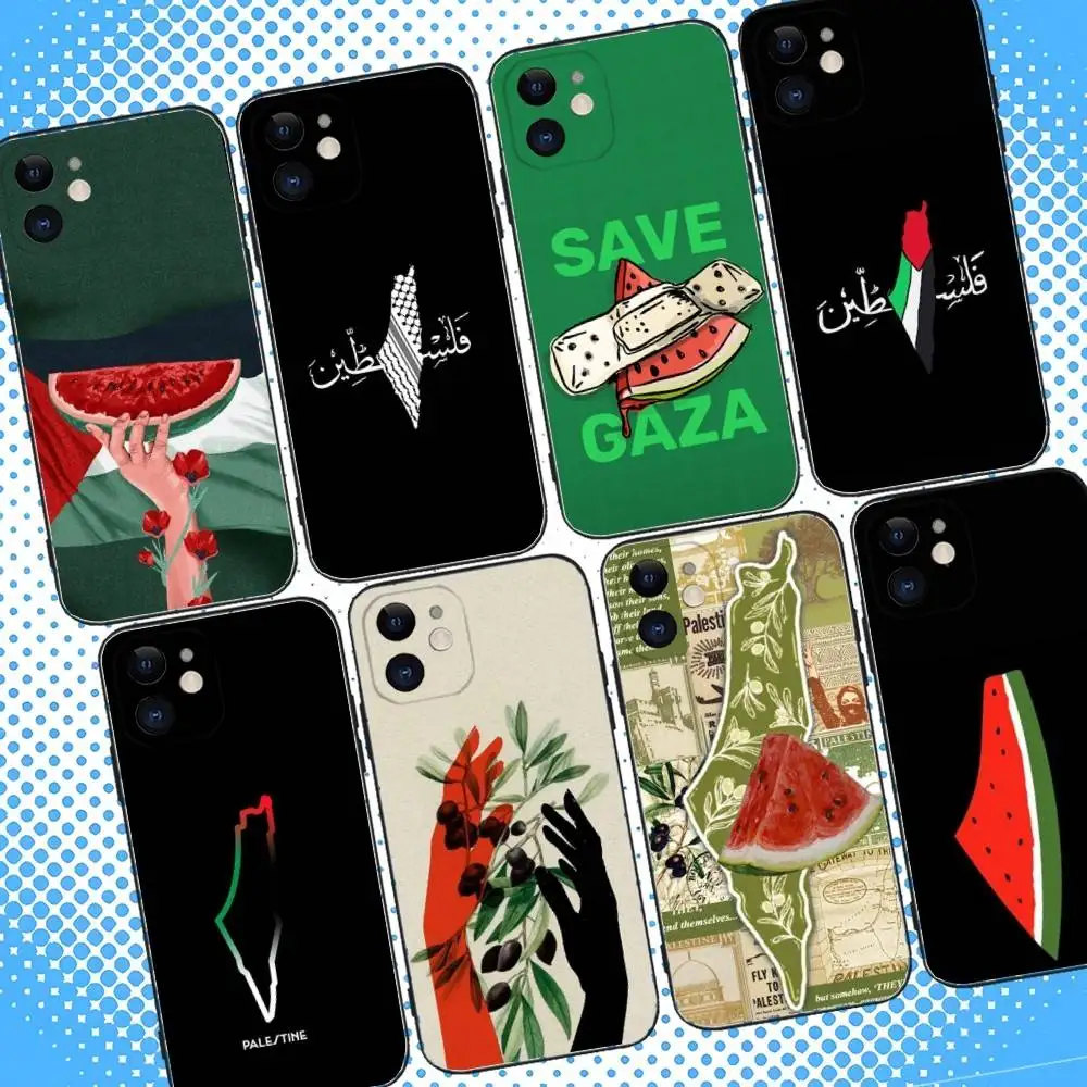 

EmbroidereS-Flag-Palestines Phone Case For iPhone 17,16,15,14,13,12,11,Pro,Max,Plus,Air,X,XS,XR,SE,8,7,Mini,Soft Black Case