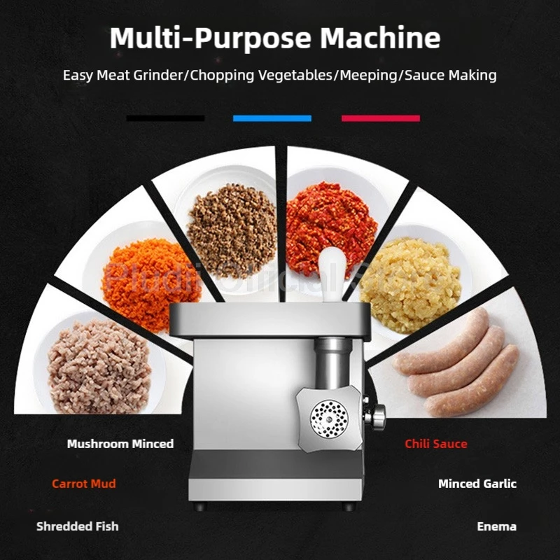 850W elektrische commerciële vleesmolen roestvrij staal multifunctioneel voor hotelbakkerij vleesverwerking pasta maken snel efficiënt