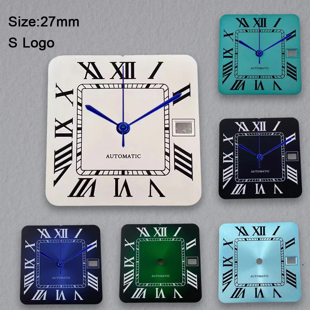 

Новый циферблат с логотипом S, 27 мм, квадратные римские цифры, подходит для NH35, NH36, японский автоматический механизм, аксессуары для часов, инструмент для ремонта