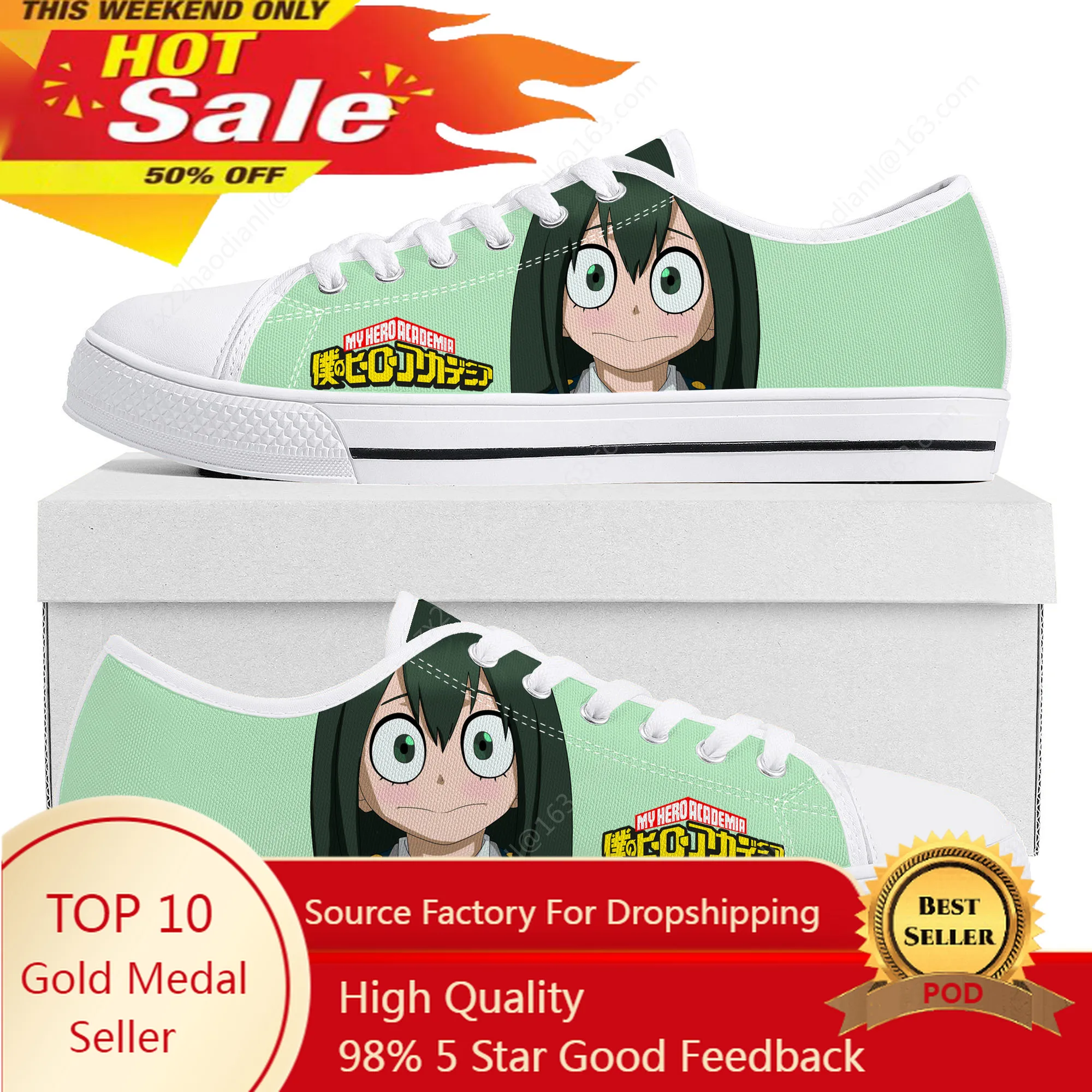 

Asui Tsuyu My Hero Academia Low Top Sneakers Mens Womens Teenager High Quality Canvas Sneaker Casual Couple Shoes Custom Shoe